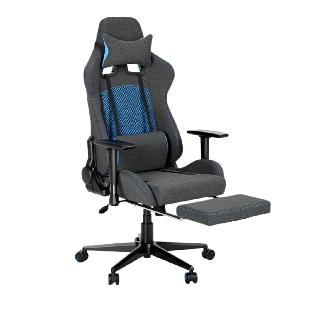 Ergonomische Gamingstoel met verstelbare voetensteun en ademende zitting